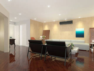 Apartamento BH, ZEP Arquitetura ZEP Arquitetura ห้องนั่งเล่น ไม้ Wood effect