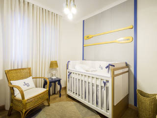 Apartamento Brooklin II - Zona Sul - São Paulo/SP, Lorenza Franceschi Arquitetura e Design de Interiores Lorenza Franceschi Arquitetura e Design de Interiores Mediterranean style nursery/kids room Natural Fibre Beige