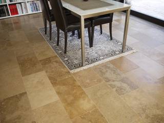 Lebhafter Travertin Naturstein kombiniert mit modernem Wohnstil, Steinlese Natursteine Steinlese Natursteine Modern Living Room Limestone