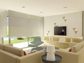 VIVIENDA UNIFAMILIAR, JUSTO DEL RIO D.I. JUSTO DEL RIO D.I. Modern Living Room