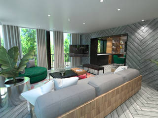Private House, Tiago Martins - 3D Tiago Martins - 3D Tropical style living room