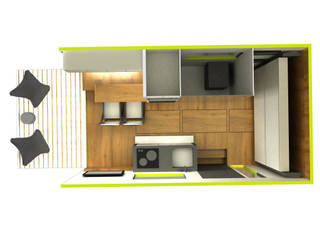 Disseny de l'interior per un motor-home, A2 arquitectura interior A2 arquitectura interior Du thuyền & phi cơ phong cách tối giản