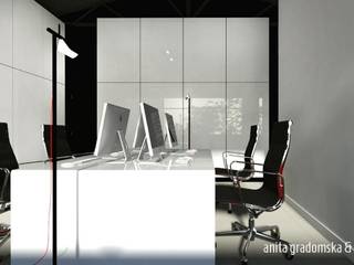 BLACK ONE WHITE, Gradomska Architekci - Interiors Gradomska Architekci - Interiors Modern style study/office