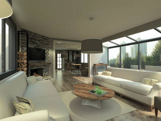 Urla Villa Projesi, CY MİMARLIK CY MİMARLIK Country style living room