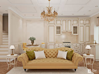 Дизайн таунхауса в классическом стиле, GM-interior GM-interior Phòng khách phong cách kinh điển