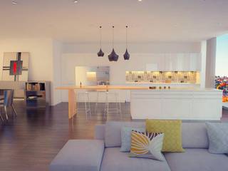 Appartement S+2, CHS Design et visualisation CHS Design et visualisation Salon minimaliste