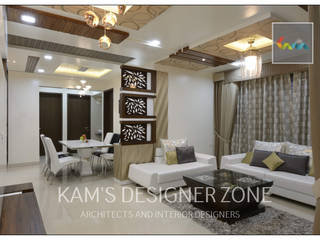 Apartment in Pharande L- Axis, KAMS DESIGNER ZONE KAMS DESIGNER ZONE Nowoczesny salon
