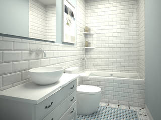 Proyecto de reforma integral en Tiana, Grupo Inventia Grupo Inventia Mediterranean style bathrooms Tiles