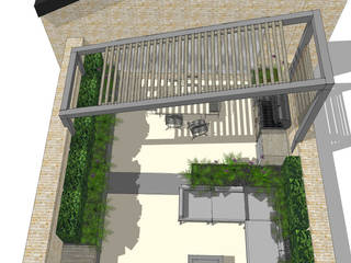 Henslow Mews, Aralia Aralia Moderner Balkon, Veranda & Terrasse