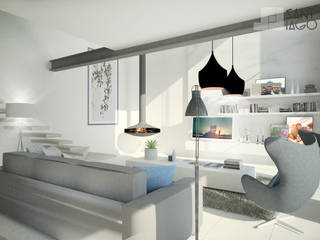 Casa-Habitación EC, SANT1AGO arquitectura y diseño SANT1AGO arquitectura y diseño Salones minimalistas Hierro/Acero