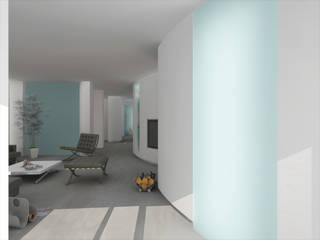 Small seaside home project, ibedi laboratorio di architettura ibedi laboratorio di architettura Minimalist living room Glass White