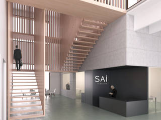 Interno spazio aziendale, Archigrafo Archigrafo Pasillos, vestíbulos y escaleras modernos