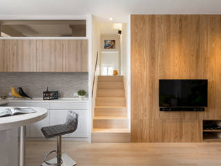 軌 耀昀創意設計有限公司/Alfonso Ideas Scandinavian style corridor, hallway& stairs