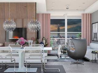 Salas integradas, Tamahi Design Tamahi Design Modern dining room Natural Fibre Beige