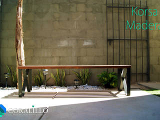 banca Korsa Madera, Coralillo Coralillo Modern style gardens Wood Wood effect