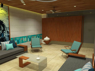 Interior of Ishwarbhai, Architects at Work Architects at Work Modern living room