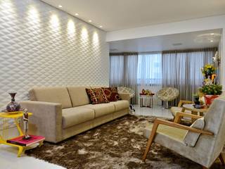 LIVING, Haifatto Arq + Decor Haifatto Arq + Decor Salas de estar modernas Derivados de madeira Transparente