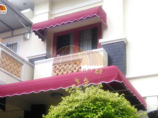 Canopy Kain Jakarta, Putra Canopy Putra Canopy Balkon, Beranda & Teras Klasik Tekstil Red
