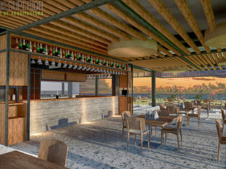 RESTAURANTE - HOTEL , NIVEL SUPERIOR taller de arquitectura NIVEL SUPERIOR taller de arquitectura Спальня в стиле модерн