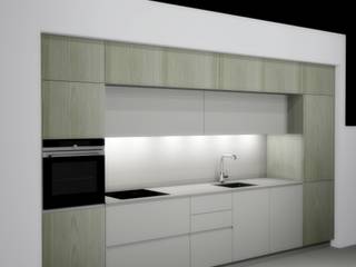 COCINA ABIERTA EN APARTAMENTO, ATELIER MOBILIARIO ATELIER MOBILIARIO مطبخ خشب Wood effect