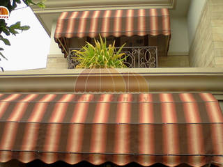 Canopy Kain Markis, Putra Canopy Putra Canopy Balkon, Beranda & Teras Klasik Tekstil Amber/Gold