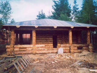 Солнечное, Техно-сруб Техно-сруб Rustic style house Wood Wood effect