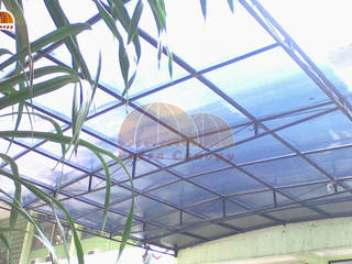 Canopy Polycarbonate, Putra Canopy Putra Canopy Balkon, Beranda & Teras Modern Bahan Sintetis Transparent