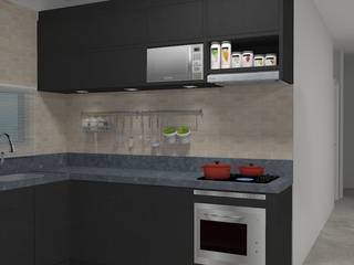 Cozinha para casal jovem - Navegantes - SC , Daleffe e Marques Arquitetura Daleffe e Marques Arquitetura 現代廚房設計點子、靈感&圖片 MDF