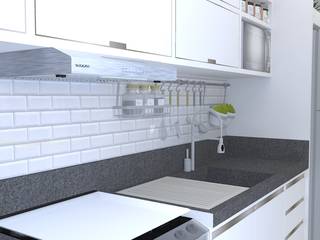 Cozinha Branca , Daleffe e Marques Arquitetura Daleffe e Marques Arquitetura Kitchen MDF