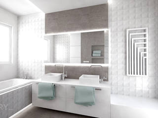 Łazienka z Miętą, KRY_ KRY_ Casas de banho modernas