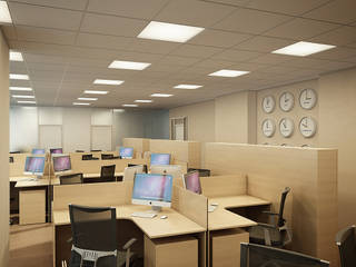 АО РОСЭКСИМБАНК, Flatsdesign Flatsdesign Modern Study Room and Home Office