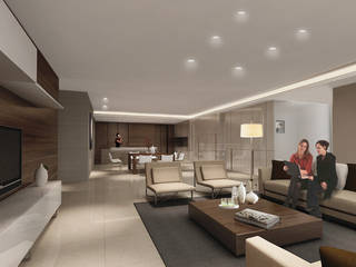 Modern private apartment in Happy Valley, Hong Kong, M2A Design M2A Design Salas de estar modernas Madeira Efeito de madeira