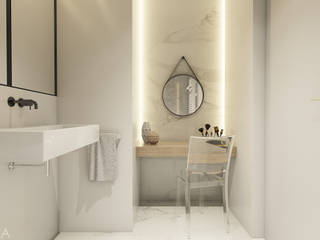 Mieszkanie z marmurem, Katowice 80 m2, TIKA DESIGN TIKA DESIGN Minimal style Bathroom