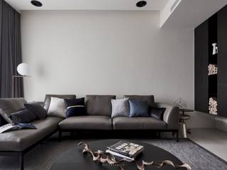 迷迭．灰｜Planes of Greyscale, 理絲室內設計有限公司 Ris Interior Design Co., Ltd. 理絲室內設計有限公司 Ris Interior Design Co., Ltd. Phòng khách Grey