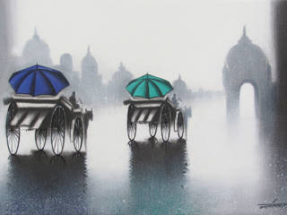 Buy “Rhythmic monsoon ride” Charcoal Painting Online, Indian Art Ideas Indian Art Ideas ArtworkPictures & paintings