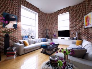 London Loft, JKG Interiors JKG Interiors Industrial style living room Bricks