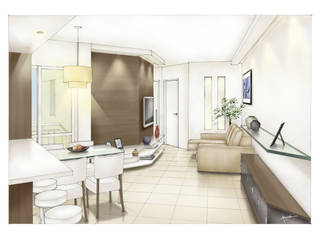 Apartamento , Arquitetura Minuto Arquitetura Minuto 现代客厅設計點子、靈感 & 圖片
