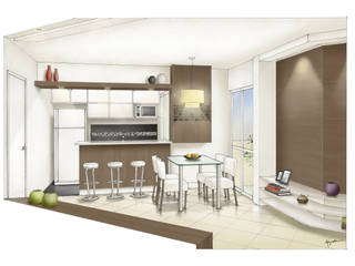 Apartamento , Arquitetura Minuto Arquitetura Minuto 現代廚房設計點子、靈感&圖片
