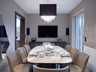 Deep Sky crystal chandelier is Warsaw, Manooi Manooi Modern dining room