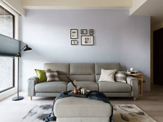無邊光色 歸國夫妻的北歐新婚宅, 羽筑空間設計 羽筑空間設計 Scandinavian style living room