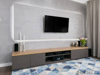 Apartament Dąbie, Q2Design Q2Design 现代客厅設計點子、靈感 & 圖片