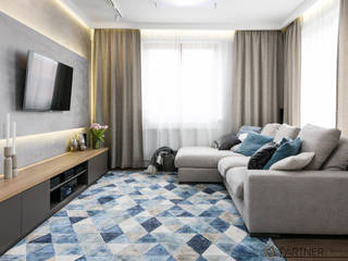 Apartament Dąbie, Q2Design Q2Design 现代客厅設計點子、靈感 & 圖片
