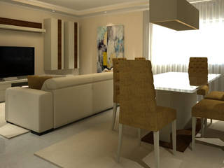 Projeto 3D - Apartamento Seixal, Ana Andrade - Design de Interiores Ana Andrade - Design de Interiores Salas modernas