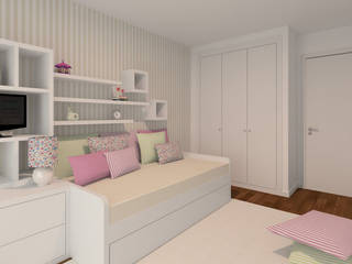 Projeto 3D - Apartamento Montijo, Ana Andrade - Design de Interiores Ana Andrade - Design de Interiores Modern nursery/kids room