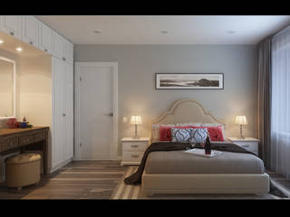 Небольшая квартира для пары в возрасте, LANDIK INTERIOR DESIGN LANDIK INTERIOR DESIGN Спальня в стиле модерн