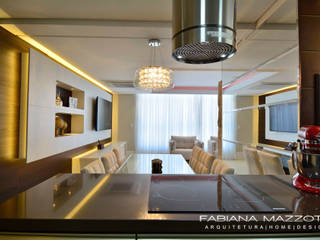 Apartamento Integrado, Fabiana Mazzotti Arquitetura e Interiores Fabiana Mazzotti Arquitetura e Interiores Cocinas modernas