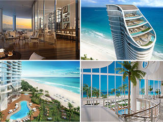 A nova façanha arquitetônica em Miami - The Ritz-Carlton Residences, Sunny Isles Beach, LUXE LATAM LUXE LATAM 모던스타일 주택