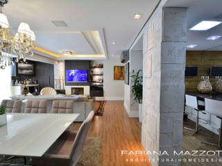 Apartamento Jovem Casal 140m2, Fabiana Mazzotti Arquitetura e Interiores Fabiana Mazzotti Arquitetura e Interiores ห้องนั่งเล่น