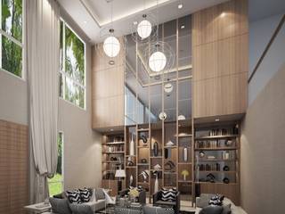 INTERIOR DESIGN THE RESIDENCE 3, Glam interior- architect co.,ltd Glam interior- architect co.,ltd Binnentuin Glas