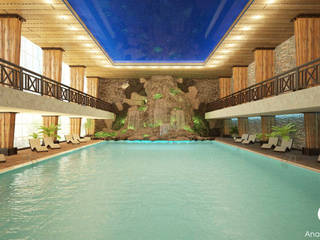 The pool in Spa, Design studio by Anastasia Kovalchuk Design studio by Anastasia Kovalchuk Piscinas de estilo tropical